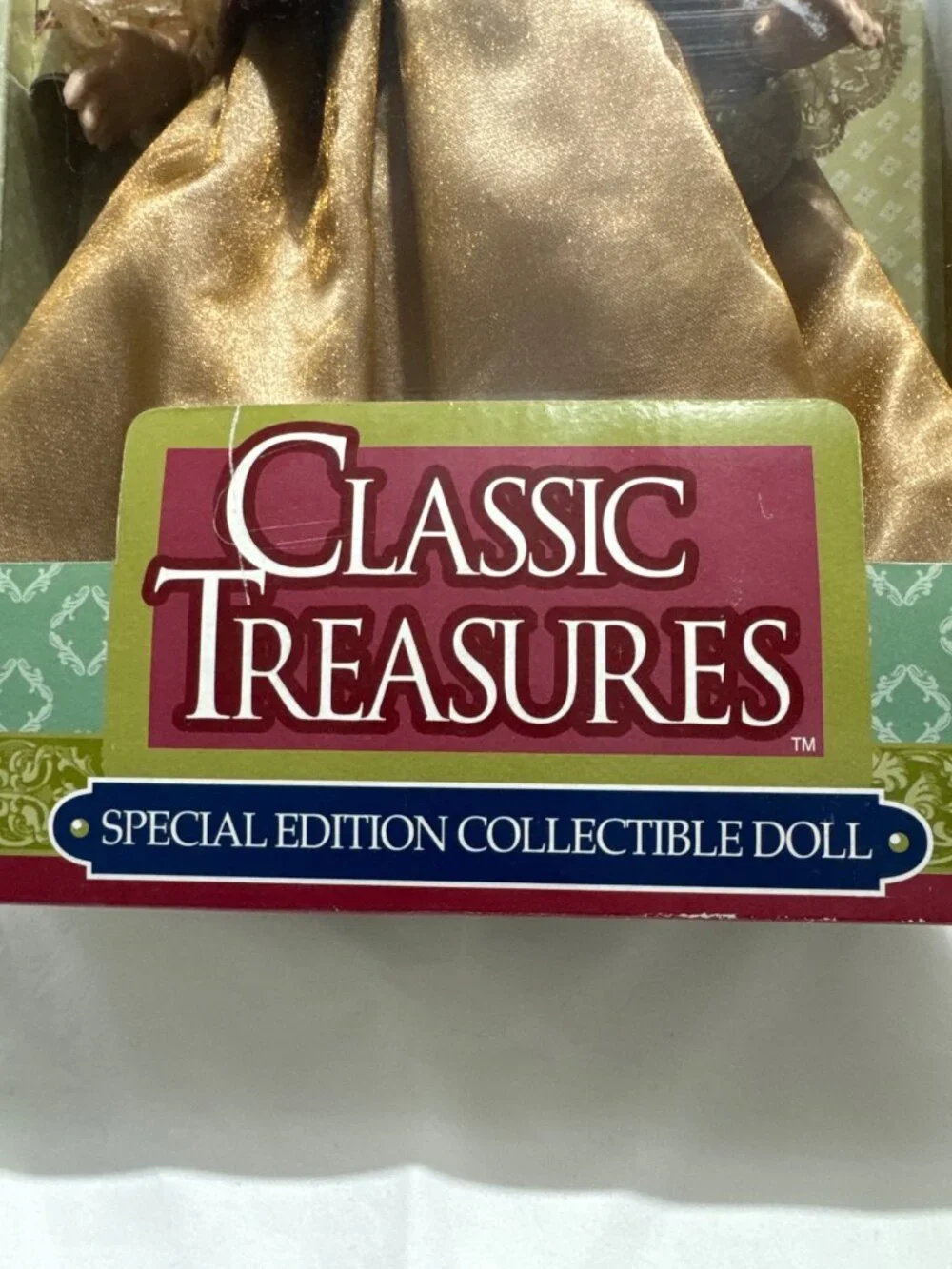 Classic Treasures Fine Porcelain Doll Brown Curly Hair 16 inch